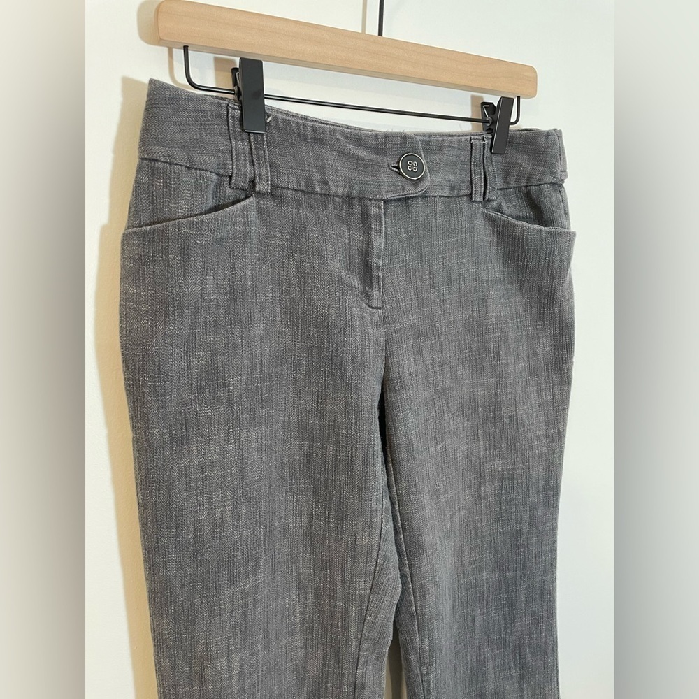 Y2K Speak 2 Me Gray Boot Cut Flare Cotton Blend Pants Size 7 Juniors Low Rise - Picture 9 of 11